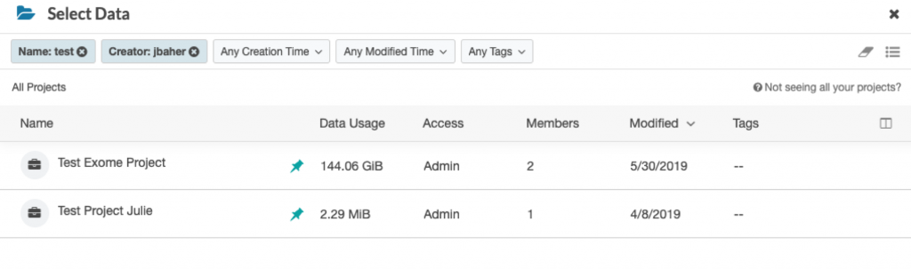 Platform Data Selection